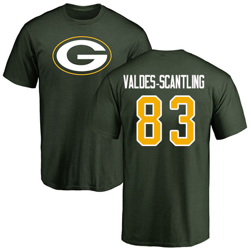 Men Green Bay Packers Green #83 Valdes-Scantling Marquez Name And Number Logo Nike NFL T Shirt